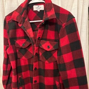 Buffalo check fleece button down